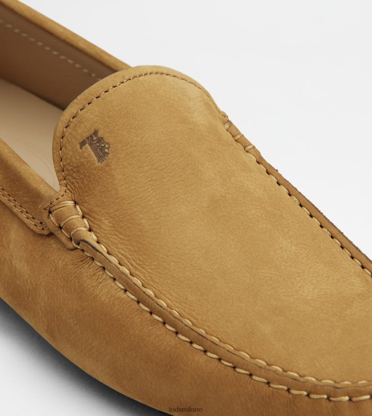uominimarrone Tod's gommino mocassino in nabuk P66X8B763