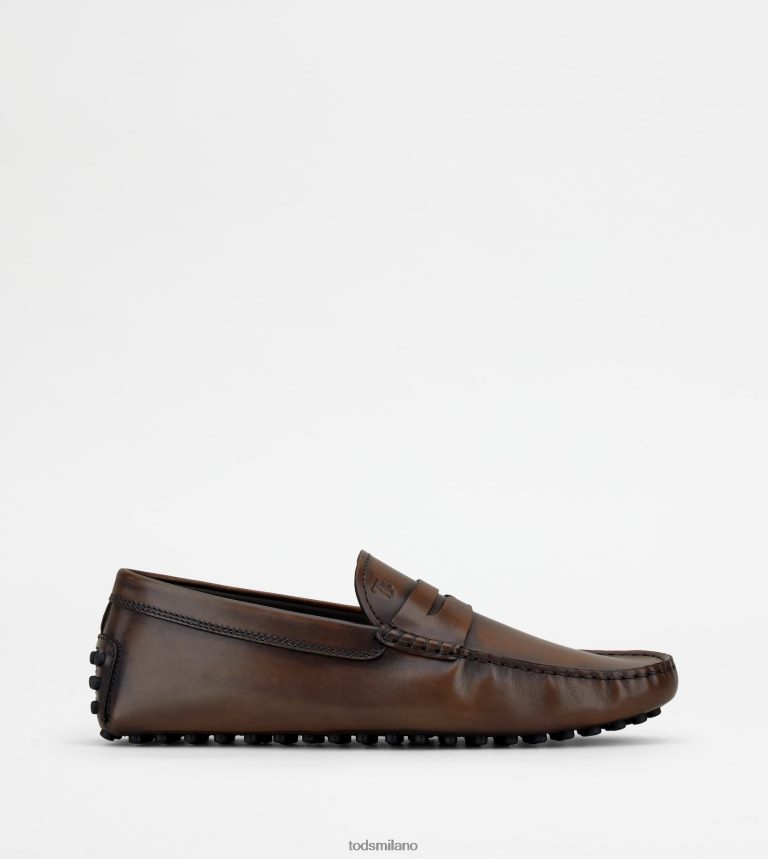 uominimarrone Tod's gommino mocassino in pelle P66X8B733