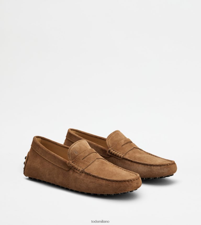 uominimarrone Tod's gommino mocassino in pelle scamosciata P66X8B732