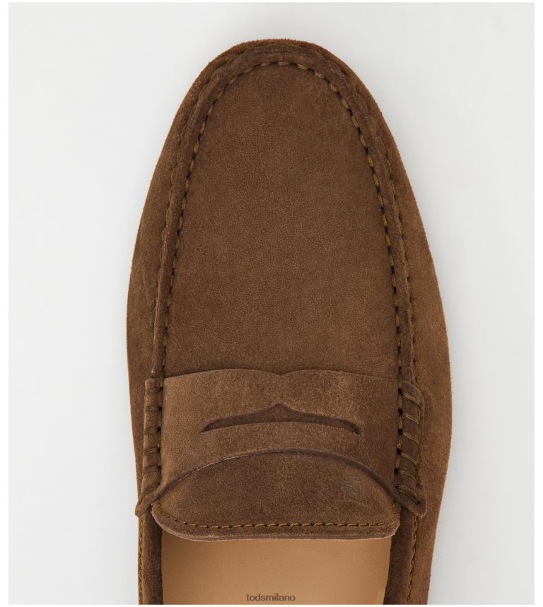 uominimarrone Tod's gommino mocassino in pelle scamosciata P66X8B732