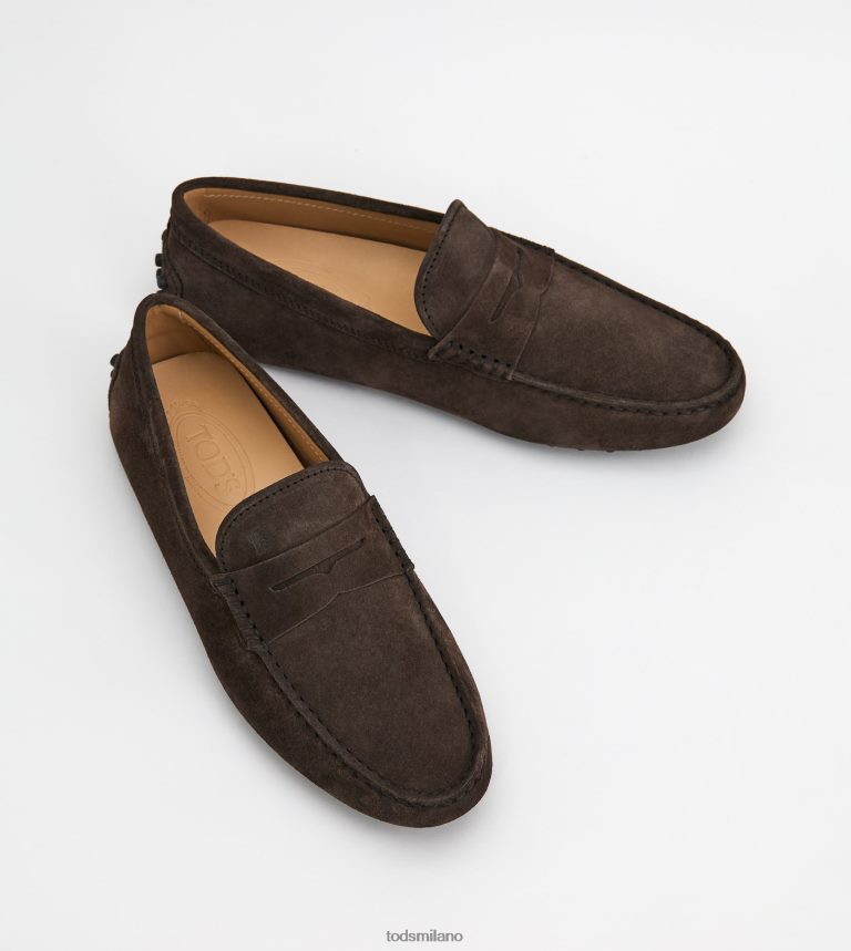 uominimarrone Tod's gommino mocassino in pelle scamosciata P66X8B734
