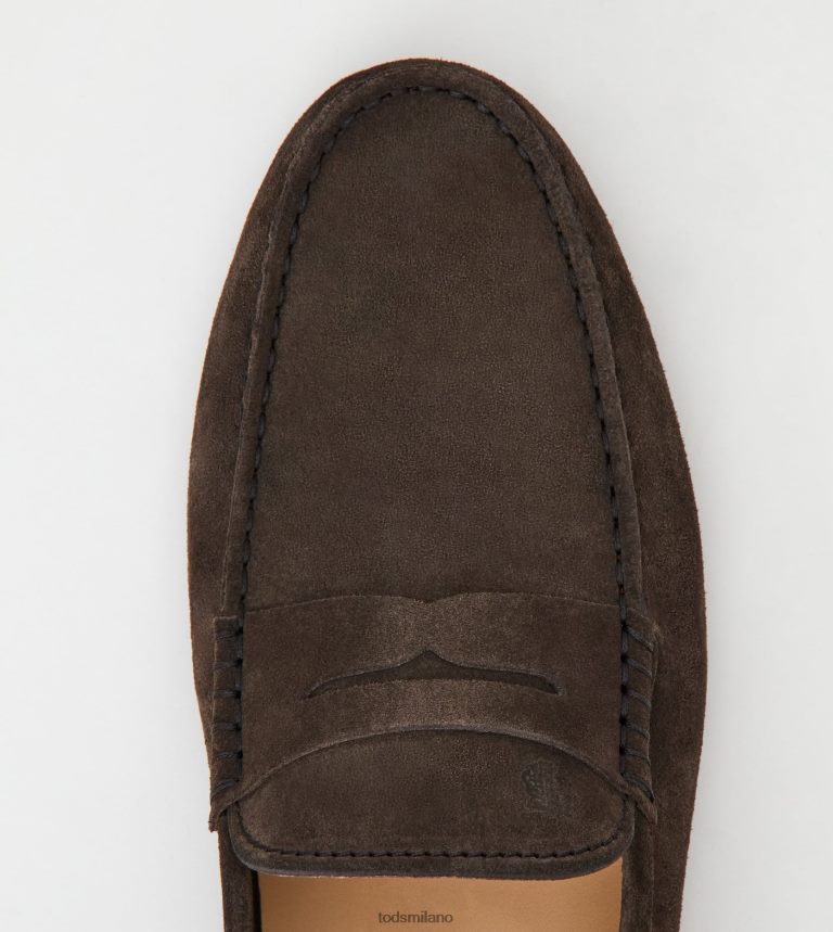 uominimarrone Tod's gommino mocassino in pelle scamosciata P66X8B734