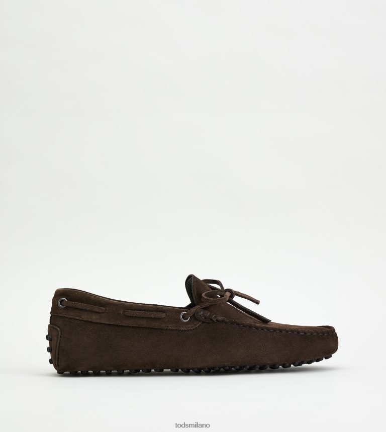 uominimarrone Tod's gommino mocassino in pelle scamosciata P66X8B742