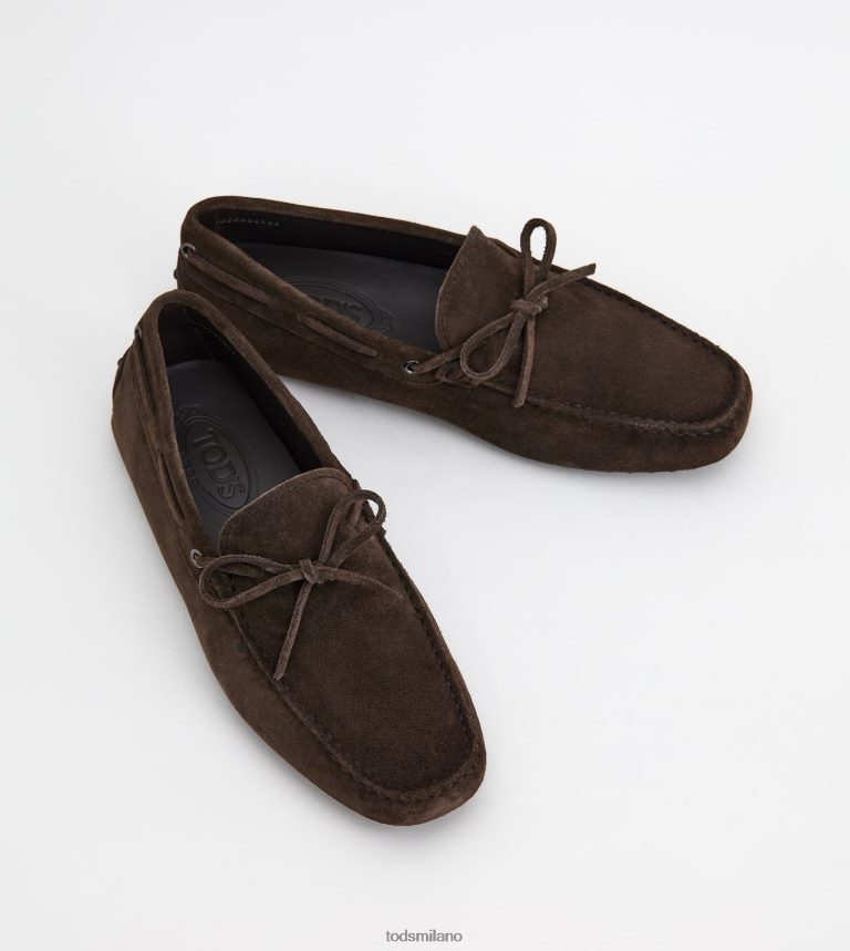 uominimarrone Tod's gommino mocassino in pelle scamosciata P66X8B742