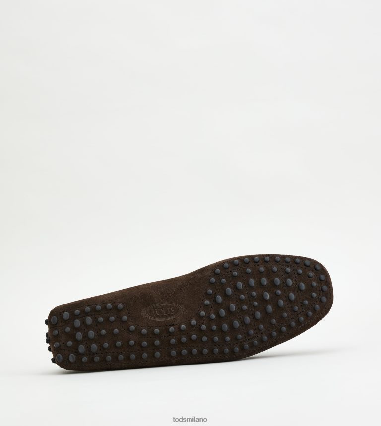 uominimarrone Tod's gommino mocassino in pelle scamosciata P66X8B742