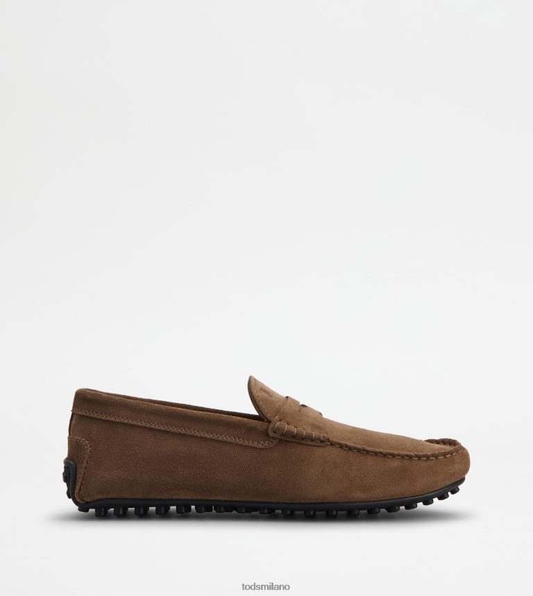 uominimarrone Tod's mocassino gommino da città in pelle scamosciata P66X8B694