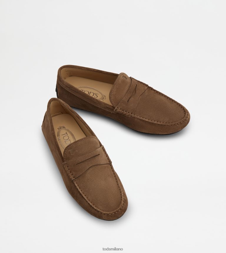 uominimarrone Tod's mocassino gommino da città in pelle scamosciata P66X8B694