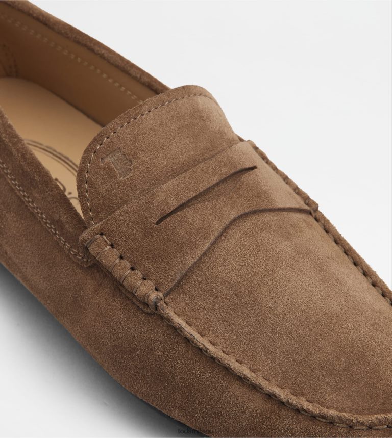 uominimarrone Tod's mocassino gommino da città in pelle scamosciata P66X8B694