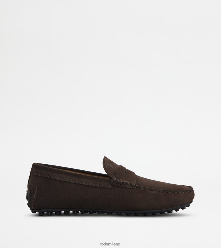 uominimarrone Tod's mocassino gommino da città in pelle scamosciata P66X8B755