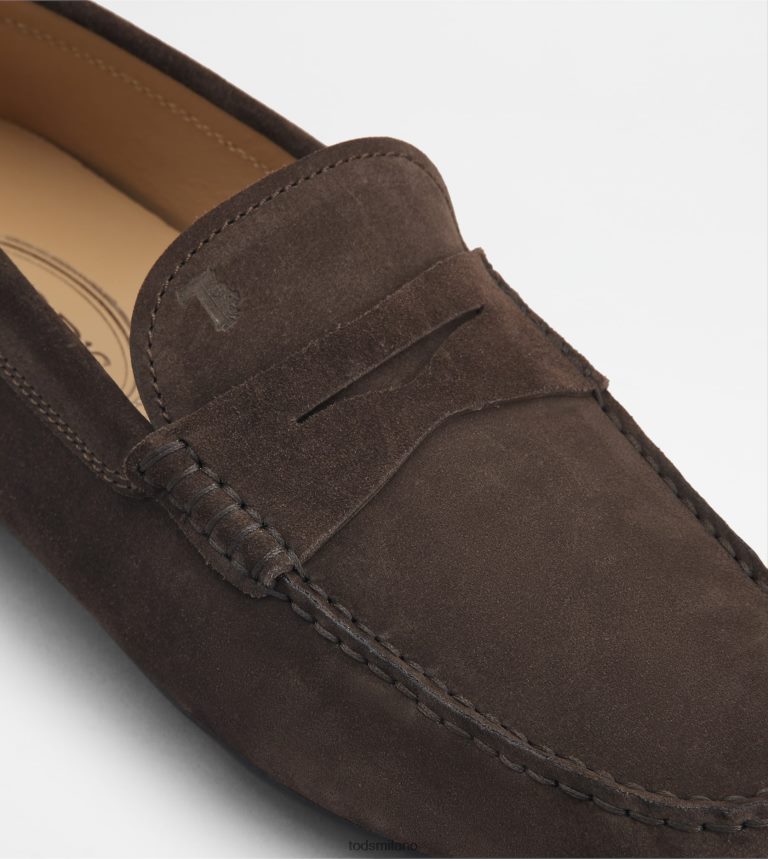 uominimarrone Tod's mocassino gommino da città in pelle scamosciata P66X8B755