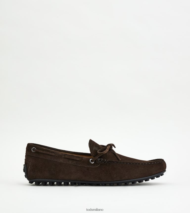 uominimarrone Tod's mocassino gommino da città in pelle scamosciata P66X8B760