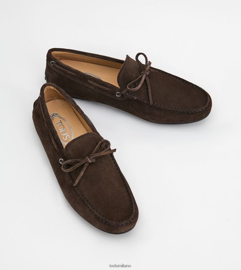 uominimarrone Tod's mocassino gommino da città in pelle scamosciata P66X8B760