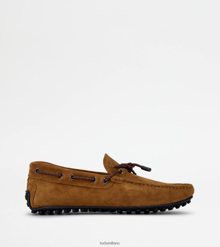 uominimarrone Tod's mocassino gommino da città in pelle scamosciata P66X8B779