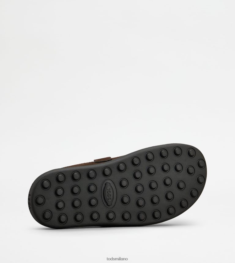 uominimarrone Tod's t intramontabili zoccoli in pelle scamosciata P66X8B919