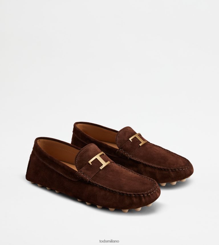 uominimarrone/beige Tod's Intramontabile gommino bubble in suede P66X8B718
