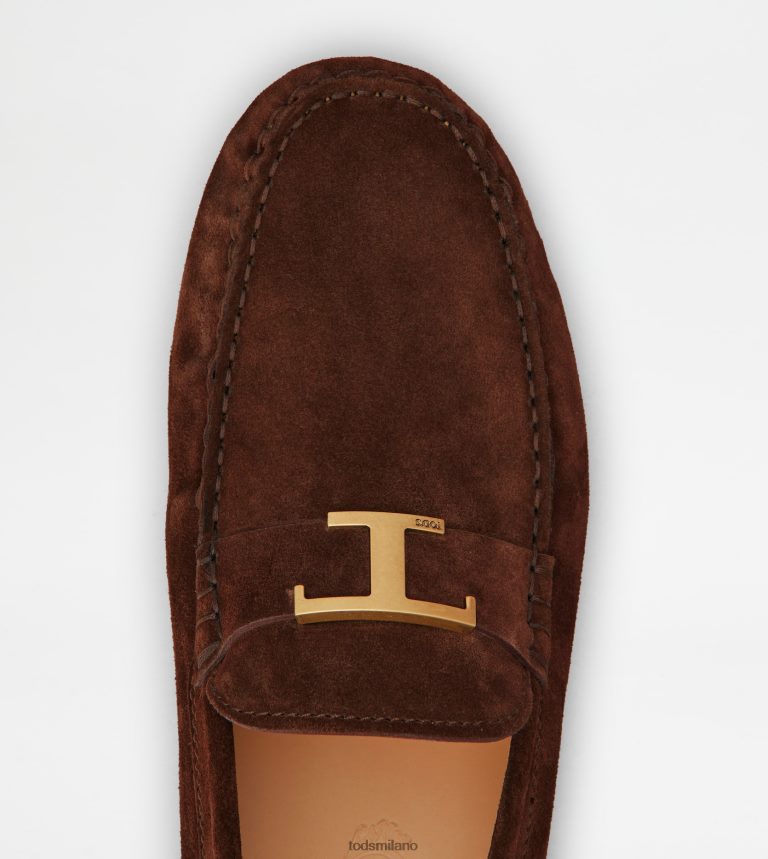 uominimarrone/beige Tod's Intramontabile gommino bubble in suede P66X8B718