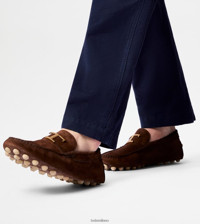 uominimarrone/beige Tod's Intramontabile gommino bubble in suede P66X8B718