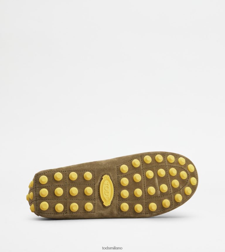 uominiverde giallo Tod's gommino a bolle in camoscio P66X8B711