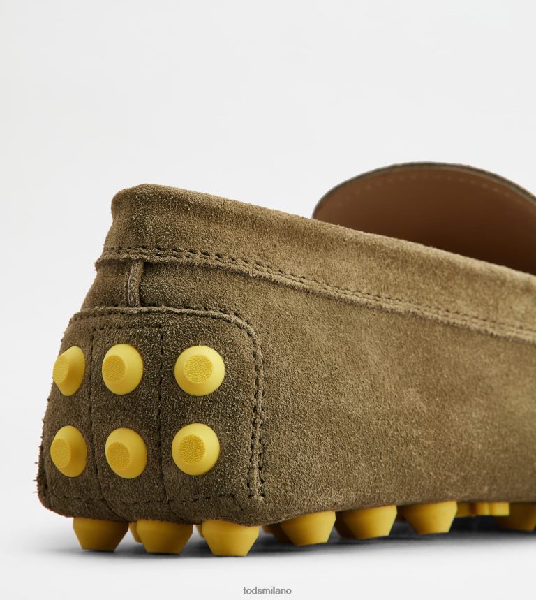 uominiverde giallo Tod's gommino a bolle in camoscio P66X8B711