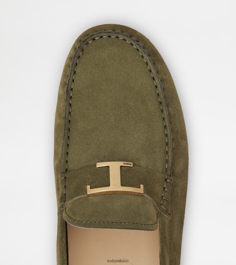 uominiverde/grigio Tod's Intramontabile gommino bubble in suede P66X8B717