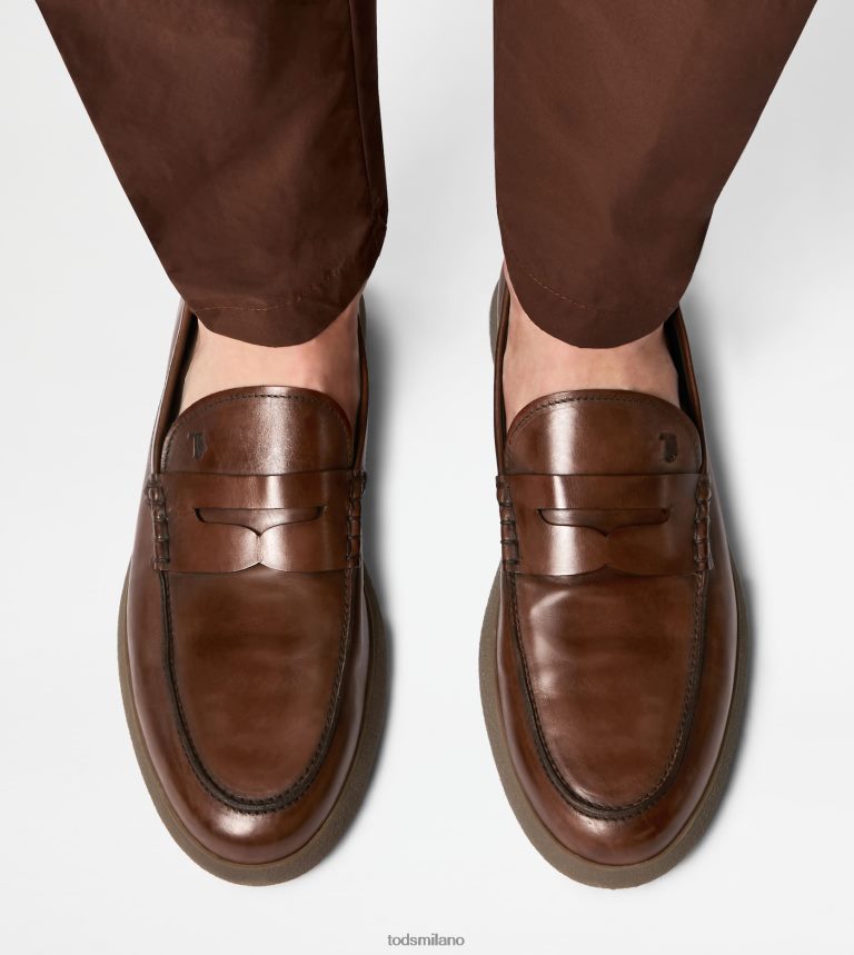uominimarrone Tod's mocassini in pelle P66X8B652