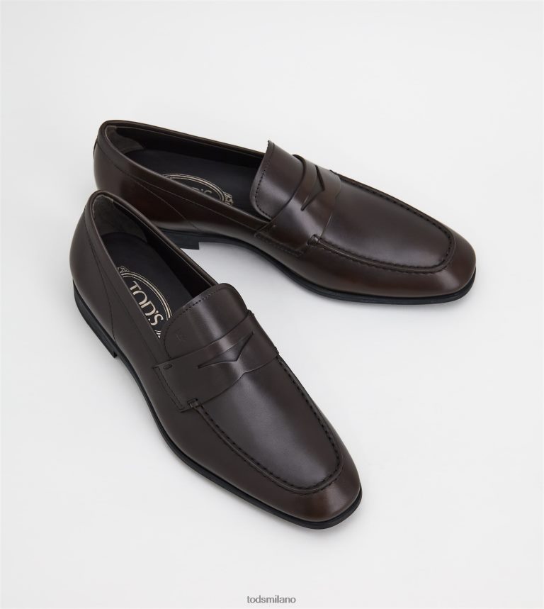 uominimarrone Tod's mocassini in pelle P66X8B667