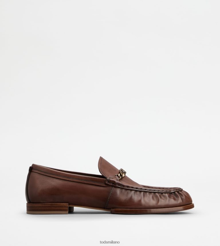 uominimarrone Tod's mocassini in pelle P66X8B674