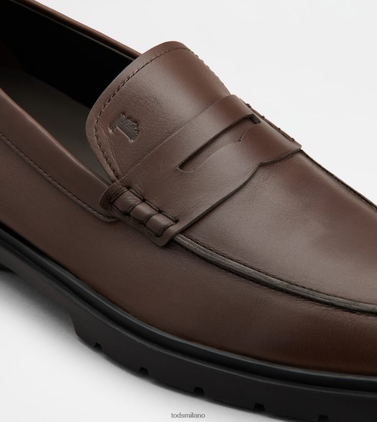 uominimarrone Tod's mocassini in pelle P66X8B681