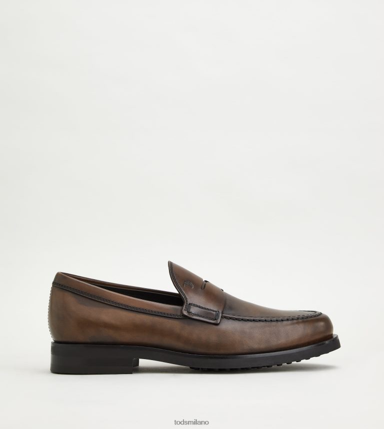 uominimarrone Tod's mocassini in pelle P66X8B683
