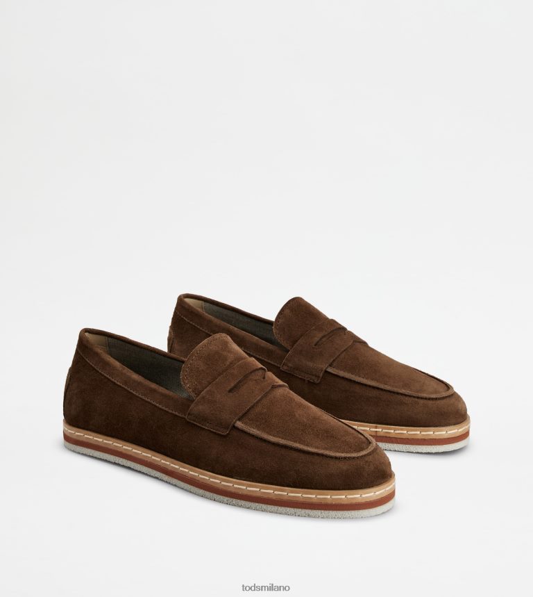 uominimarrone Tod's mocassini in pelle scamosciata P66X8B643