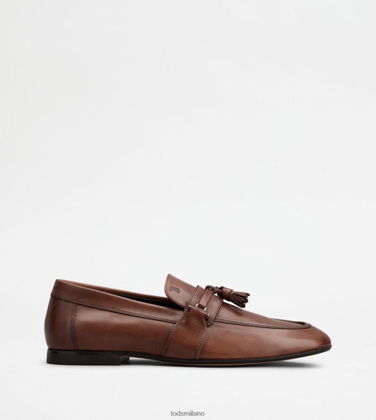 uominimarrone Tod's mocassino in pelle con nappine P66X8B684