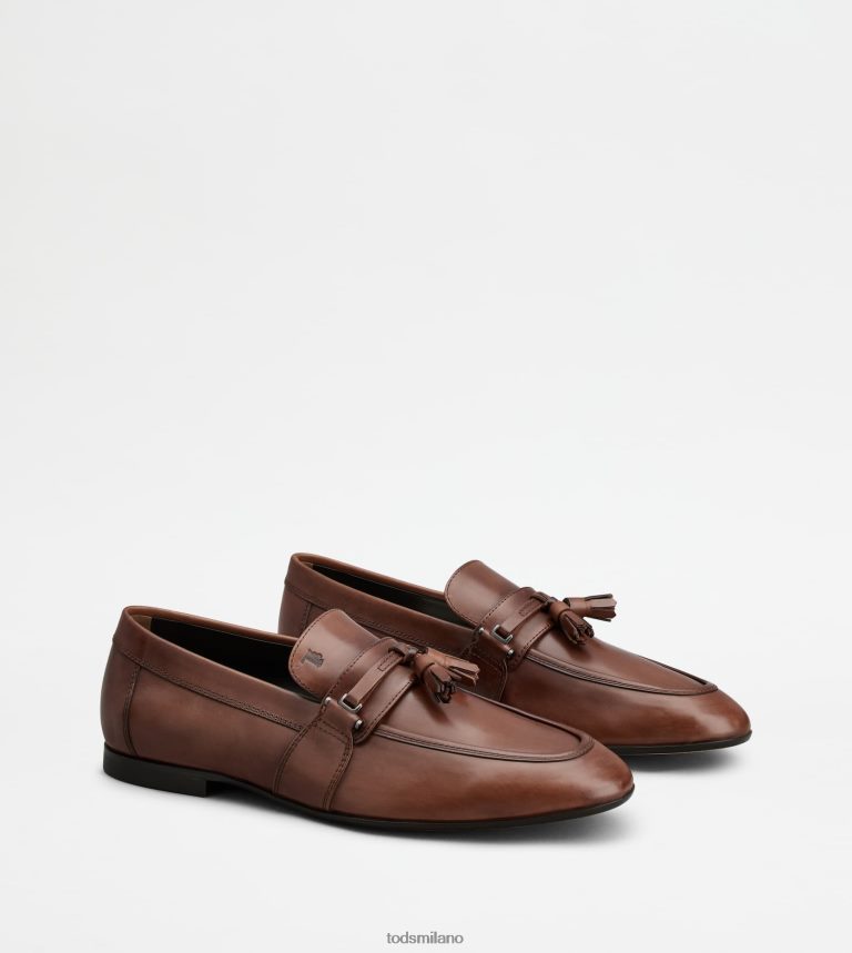 uominimarrone Tod's mocassino in pelle con nappine P66X8B684