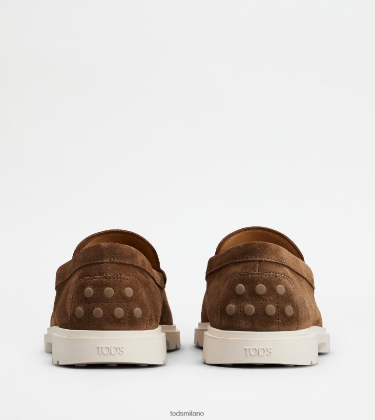 uominimarrone Tod's mocassino pantofola in pelle scamosciata P66X8B650