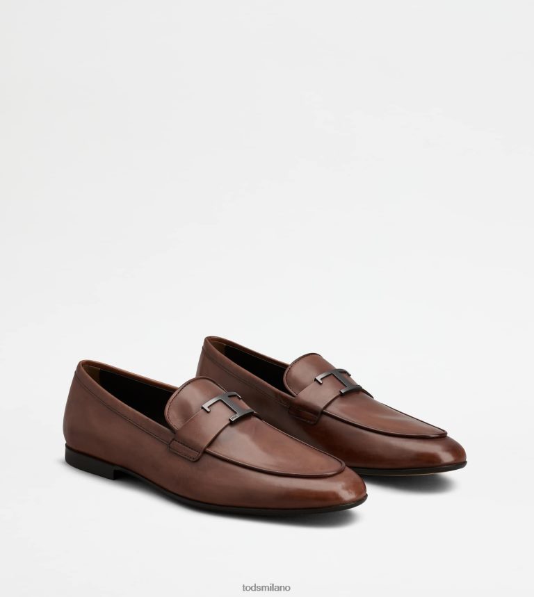 uominimarrone Tod's t intramontabili mocassini in pelle P66X8B664