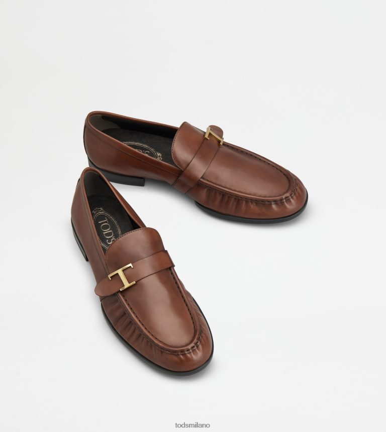uominimarrone Tod's t intramontabili mocassini in pelle P66X8B677