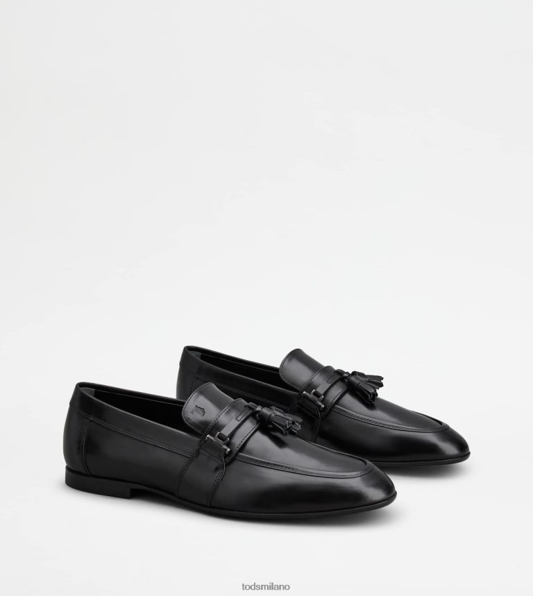 uomininero Tod's mocassino in pelle con nappine P66X8B685