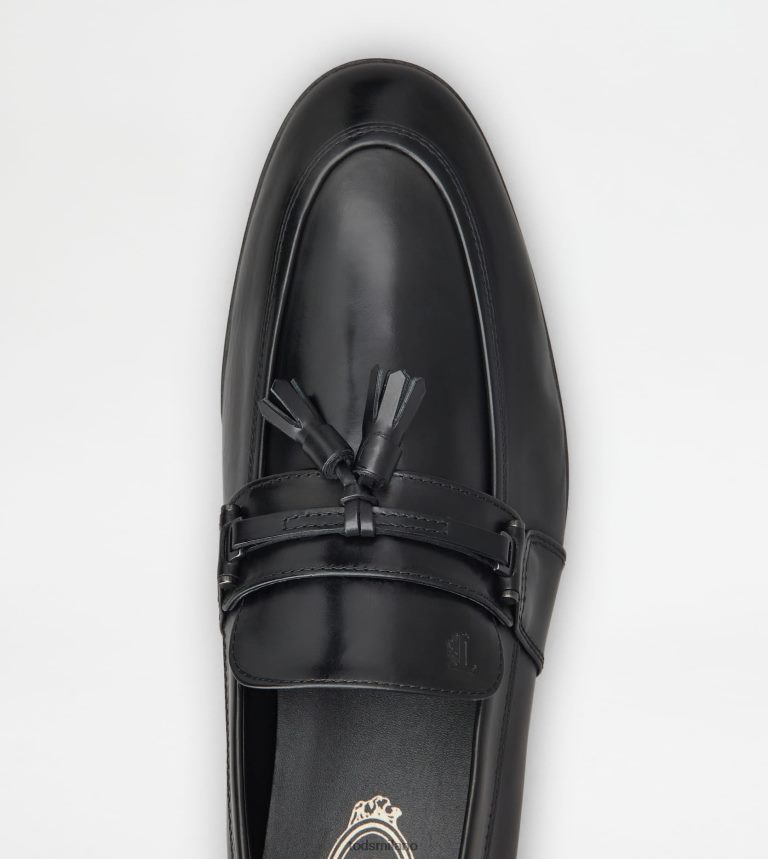 uomininero Tod's mocassino in pelle con nappine P66X8B685