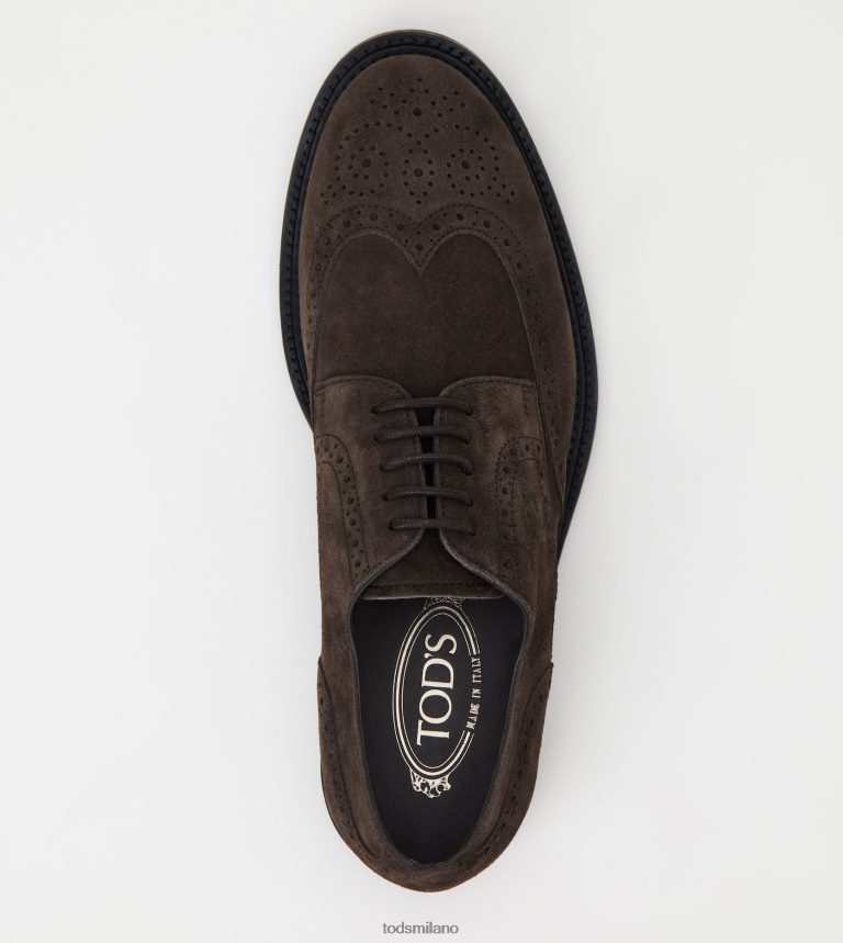 uominimarrone Tod's stringata in pelle scamosciata P66X8B819