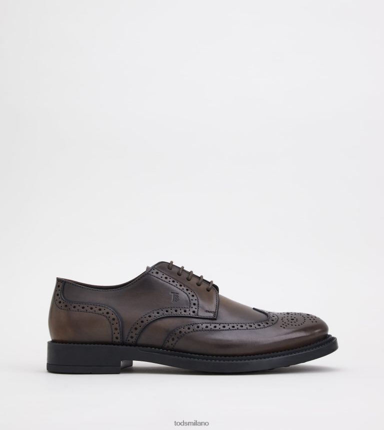 uominimarrone Tod's stringate in pelle P66X8B820