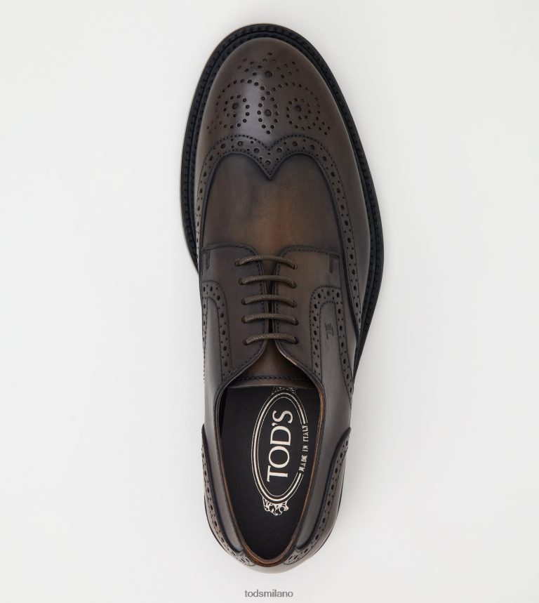 uominimarrone Tod's stringate in pelle P66X8B820