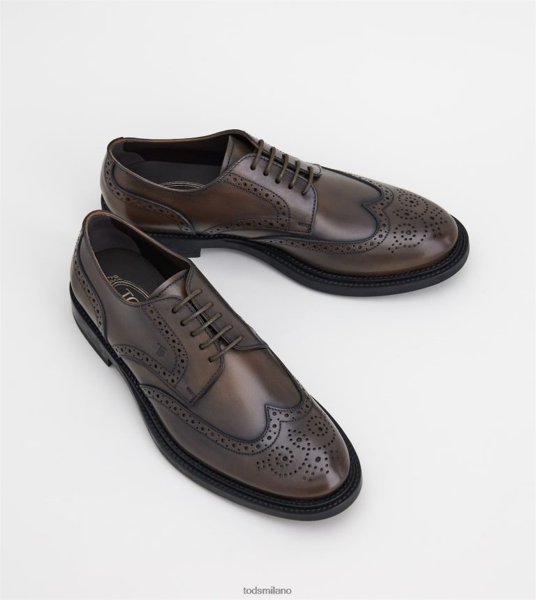 uominimarrone Tod's stringate in pelle P66X8B820