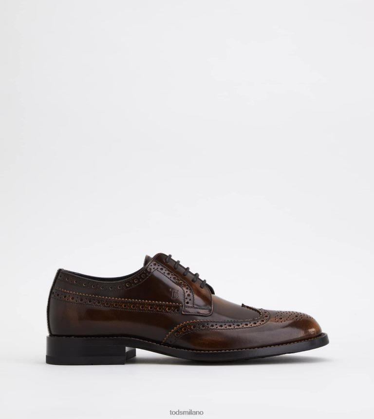 uominimarrone Tod's stringate in pelle P66X8B824