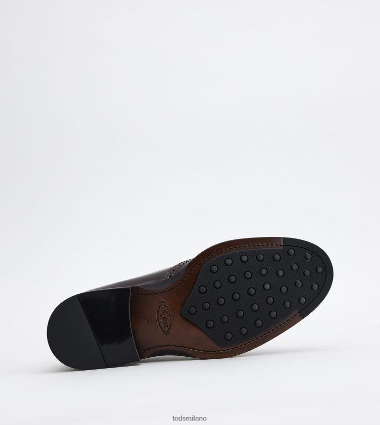 uominimarrone Tod's stringate in pelle P66X8B824