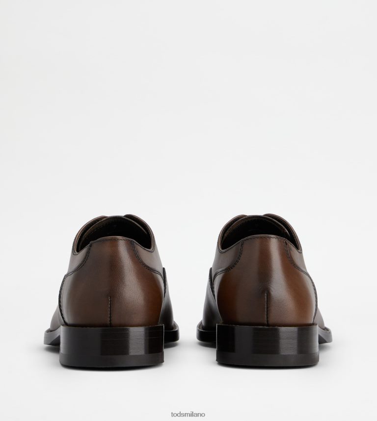uominimarrone Tod's stringate in pelle P66X8B825