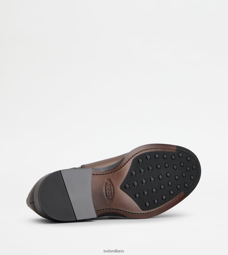 uominimarrone Tod's stringate in pelle P66X8B825