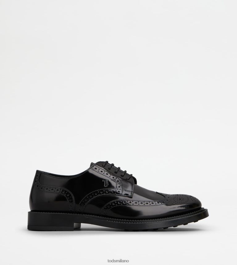 uomininero Tod's stringate in pelle P66X8B821