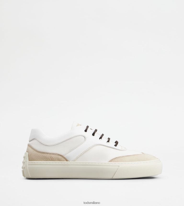 uominibeige/bianco Tod's sneakers in pelle e tessuto P66X8B1136