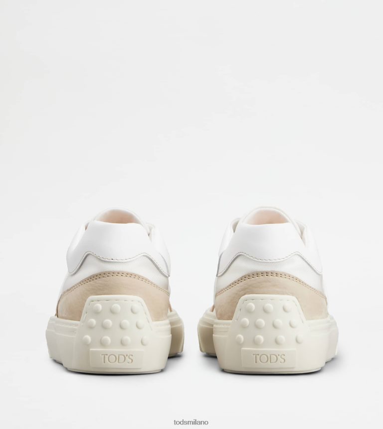uominibeige/bianco Tod's sneakers in pelle e tessuto P66X8B1136
