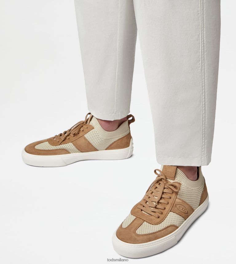 uominibeige/bianco sporco Tod's sneakers in tessuto e pelle scamosciata P66X8B852