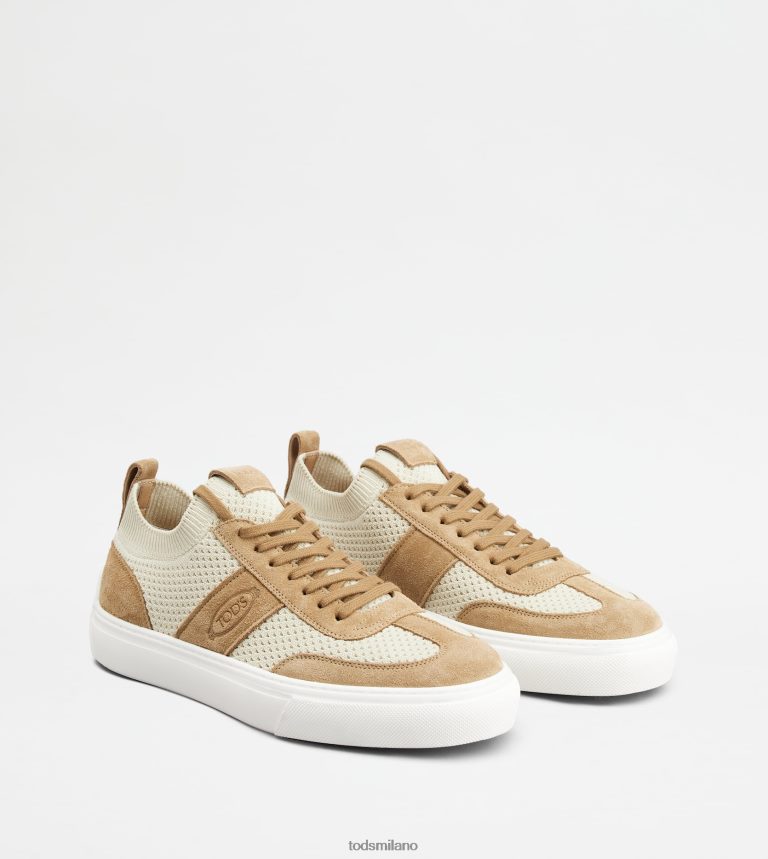 uominibeige/bianco sporco Tod's sneakers in tessuto e pelle scamosciata P66X8B852
